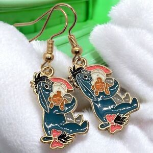 Disney Eeyore Earrings Winnie the Pooh Donkey Pierced Hook Jewelry Gloomy Animal